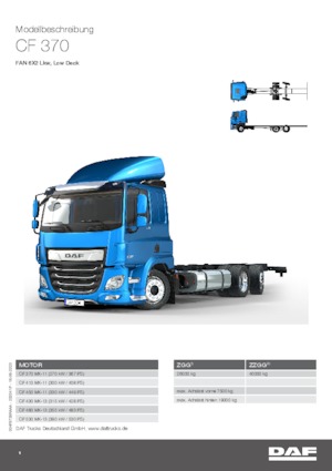 Tuhé podvozky DAF CF 370 FAN Low Deck