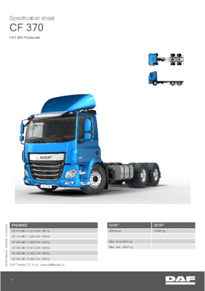 Tuhé podvozky DAF CF 370 FAT