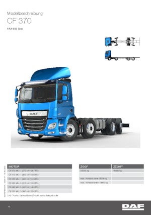 Tuhé podvozky DAF CF 370 FAX