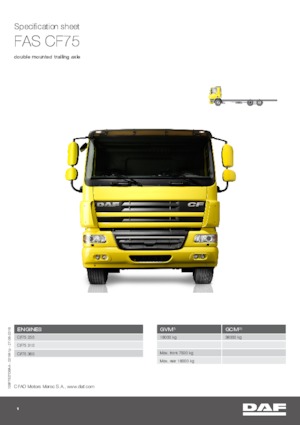 Tuhé podvozky DAF CF 75.250 FAS SC