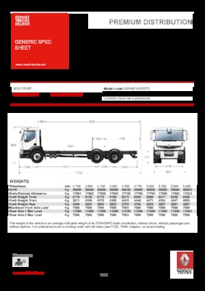 Tuhé podvozky Renault PREMIUM 310.26 6x2*4 D HYBRID