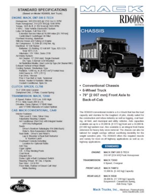 Tuhé podvozky Mack RD690S CA49 EM7-300 E-TECH 6x4