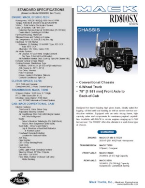 Tuhé podvozky Mack RD890SX CA49 E7-350 E-TECH 6x4