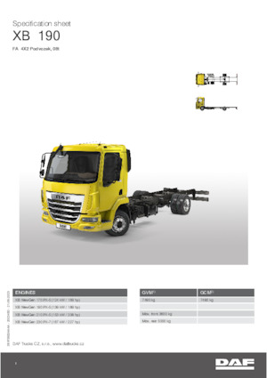 Tuhé podvozky DAF XB 190 FA 08t