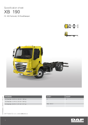 Tuhé podvozky DAF XB 190 FA 16t RoadSweeper