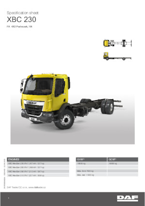 Tuhé podvozky DAF XBC 230 FA 19t