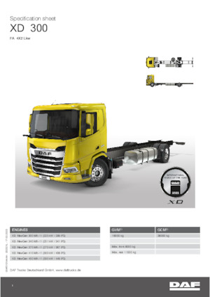 Tuhé podvozky DAF XD 340 FA