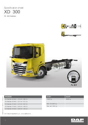 Tuhé podvozky DAF XD 340 FA