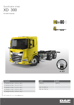 Tuhé podvozky DAF XD 300 FAT