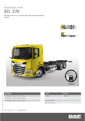 Tuhé podvozky DAF XD 370 FAR Low Deck