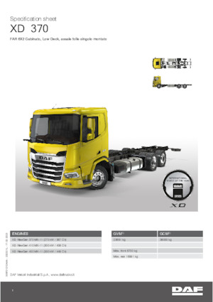 Tuhé podvozky DAF XD 370 FAR Low Deck