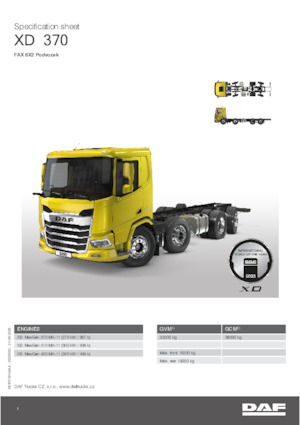 Tuhé podvozky DAF XD 370 FAX