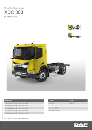 Tuhé podvozky DAF XDC 450 FA