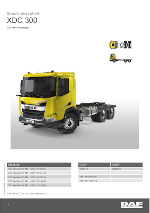 Tuhé podvozky DAF XDC 370 FAT