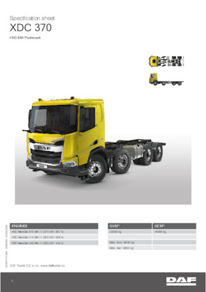 Tuhé podvozky DAF XDC 370 FAD