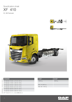 Tuhé podvozky DAF XF 410 FA