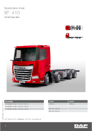 Tuhé podvozky DAF XF 410 FAD Mixer