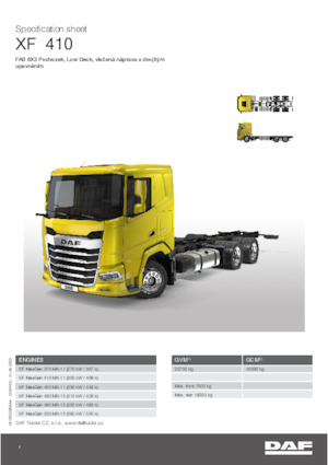 Tuhé podvozky DAF XF 410 FAS Low Deck