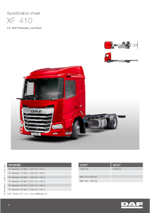 Tuhé podvozky DAF XF 370 FA Low Deck