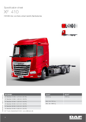 Tuhé podvozky DAF XF 370 FAR Low Deck