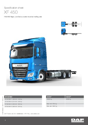 Tuhé podvozky DAF XF 450 FAS Low Deck