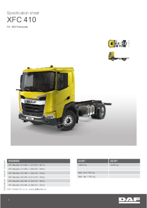 Tuhé podvozky DAF XFC 410 FA