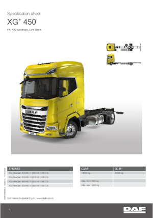 Tuhé podvozky DAF XG+ 430 FA Low Deck