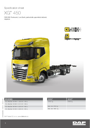Tuhé podvozky DAF XG+ 480 FAR Low Deck