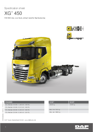Tuhé podvozky DAF XG+ 480 FAR Low Deck