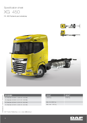 Tuhé podvozky DAF XG 480 FA
