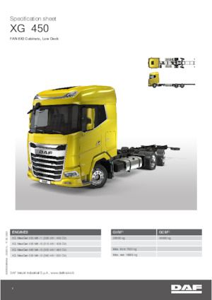 Tuhé podvozky DAF XG 430 FAN Low Deck