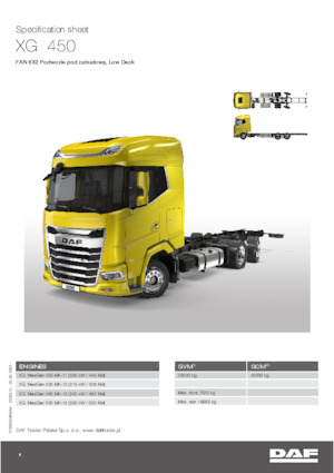 Tuhé podvozky DAF XG 430 FAN Low Deck