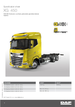 Tuhé podvozky DAF XG 430 FAR Low Deck