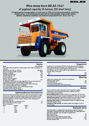 Pevné dampry Belaz 7547