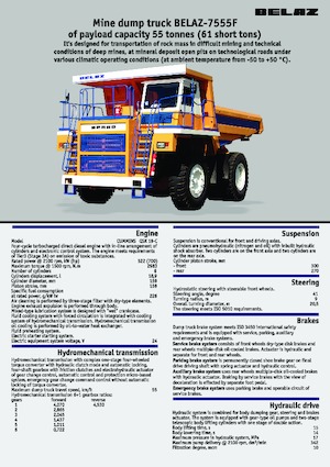 Pevné dampry Belaz 7555F