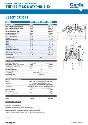 Teleskopické manipulátory Genie GTH-4017 EX