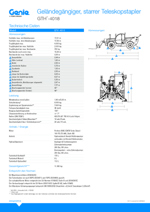 Teleskopické manipulátory Genie GTH4018