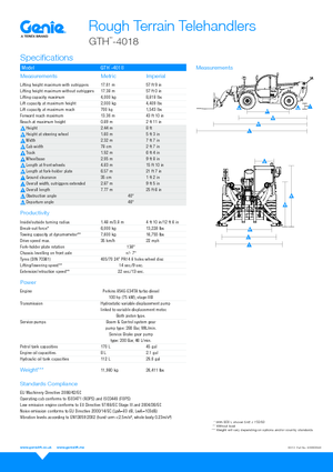 Teleskopické manipulátory Genie GTH4018
