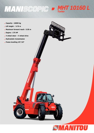 Teleskopické manipulátory Manitou MHT 10160 L Turbo