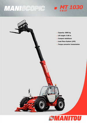 Teleskopické manipulátory Manitou MT 1030 S Evolution
