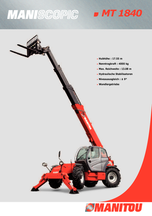 Teleskopické manipulátory Manitou MT 1840 Comfort