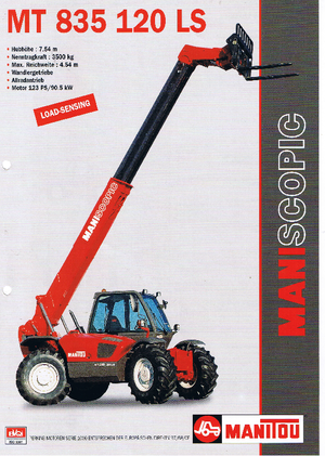 Teleskopické manipulátory Manitou MT 835 T 120 LS