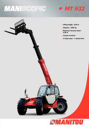 Teleskopické manipulátory Manitou MT 932 Evolution