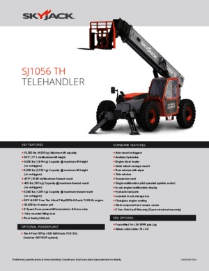 Teleskopické manipulátory Skyjack SJ1056 TH