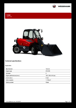 Teleskopické manipulátory Weidemann T4108