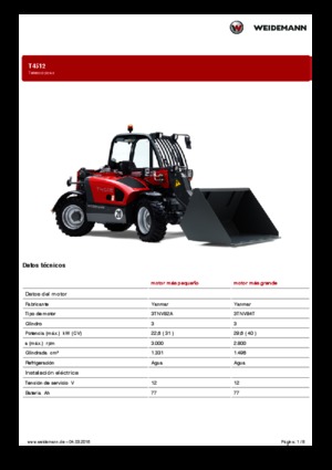 Teleskopické manipulátory Weidemann T4512