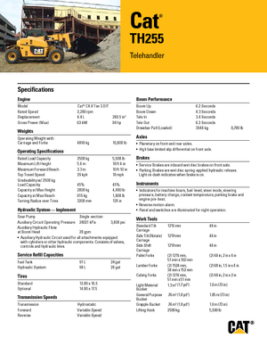 Teleskopické manipulátory Caterpillar TH255