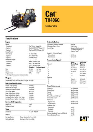 Teleskopické manipulátory Caterpillar TH406C