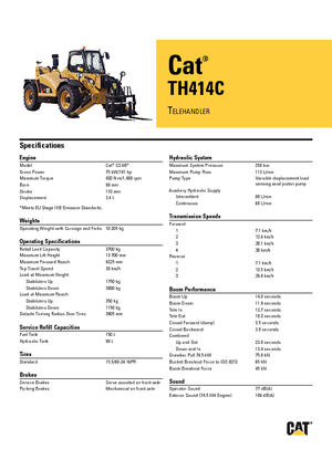 Teleskopické manipulátory Caterpillar TH414C
