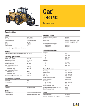 Teleskopické manipulátory Caterpillar TH414C